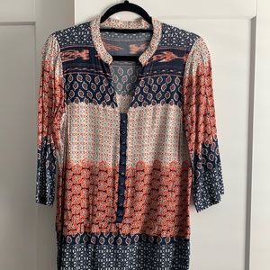 Zara Tunic in Coral and Navy